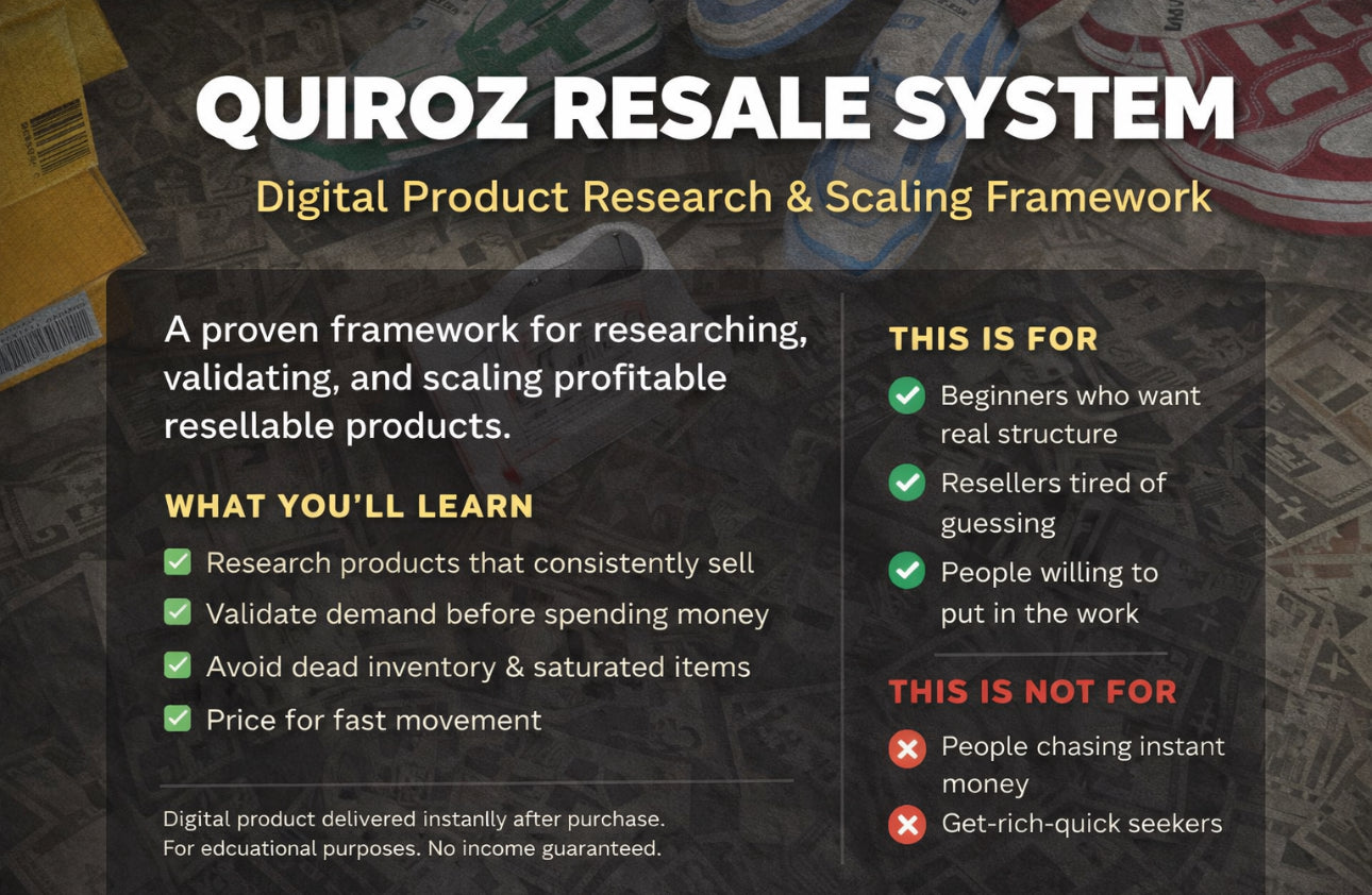 Quiroz Resale System™ – Product Research & Scaling Blueprint (Digital Download)